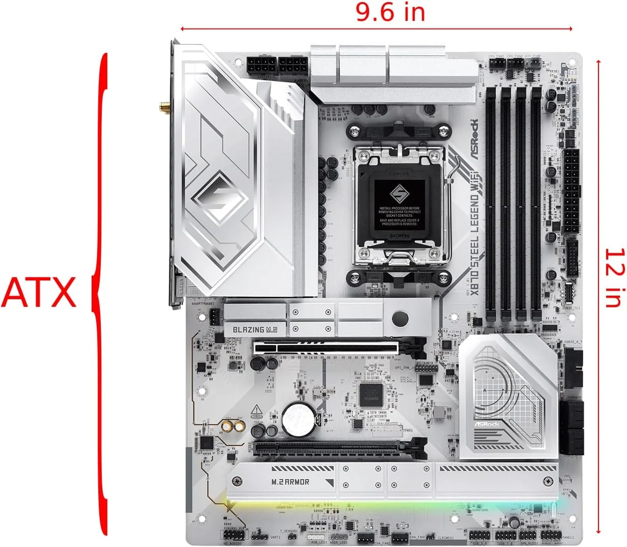 مادربرد ASRock X870 Steel Legend WiFi سازگار با پردازنده های سری AMD Ryzen 9000 (سوکت AM5) چیپست X870 مادربرد ATX