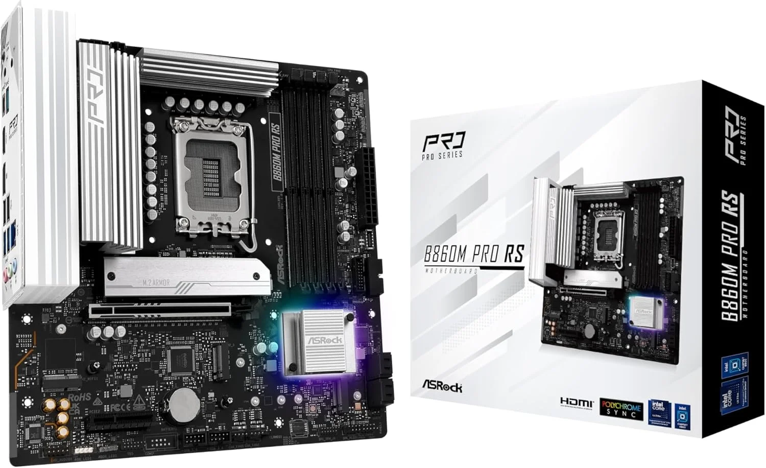 مادربرد ASRock B860M Pro RS Intel Core Ultra B860 DDR5 8666 MHz 256GB M.2 LGA1851 Micro ATX SATA3 6.0 Gb/s PCIe 5.0 BIOS Flashback مادربرد ASRock B860M Pro RS Intel Core Ultra B860 DDR5 8666 MHz 256GB M.2 LGA1851 Micro ATX SATA3 6.0 Gb/s PCIe 5.0 BIOS Flashback