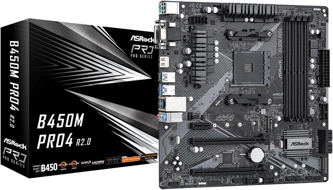 مادربرد ASRock B450M Pro4 R2.0 AMD B450 سوکت AM4 micro ATX مادربرد ASRock B450M Pro4 R2.0 AMD B450 سوکت AM4 micro ATX