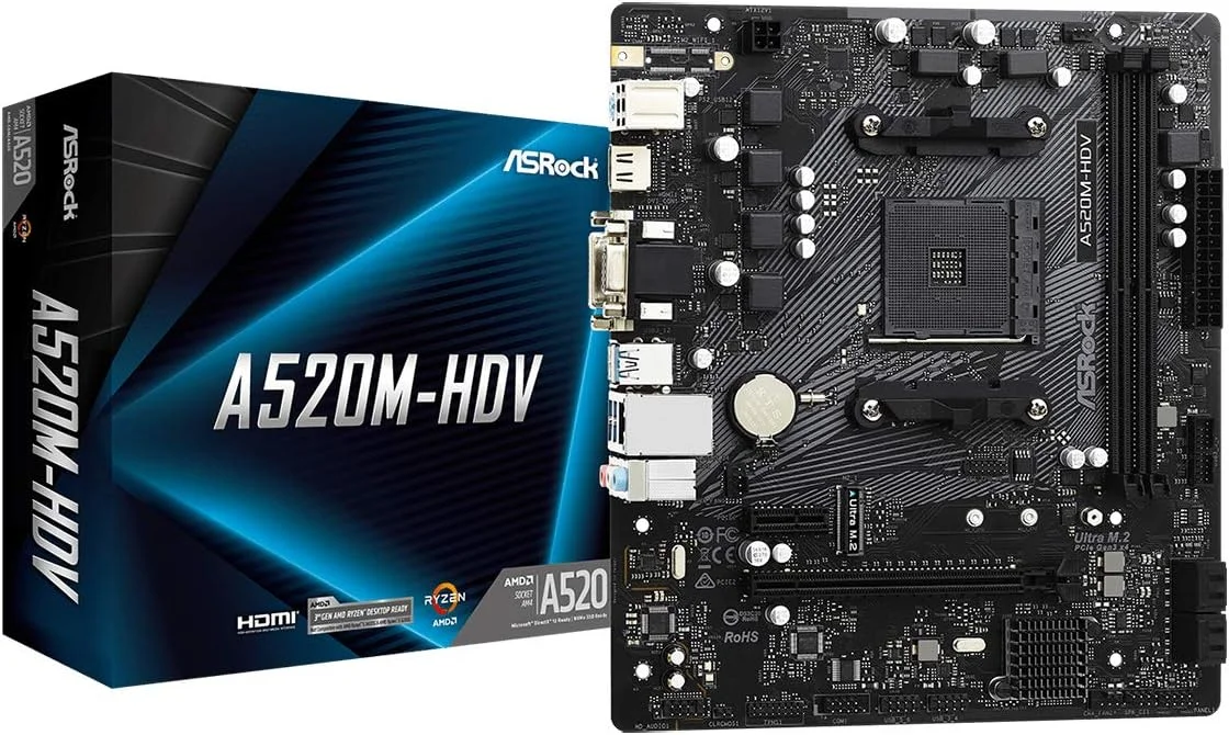 مادربرد ASRock A520MHDV سوکت AM4 micro ATX مادربرد ASRock A520MHDV سوکت AM4 micro ATX