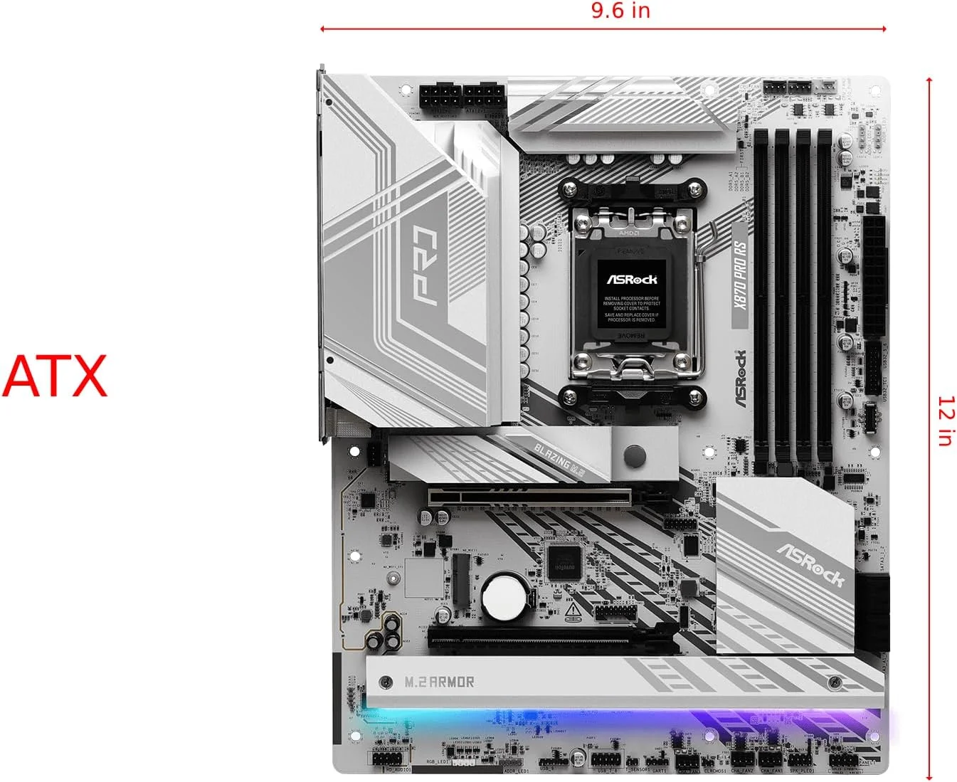 مادربرد ASRock X870 Pro RS AMD Ryzen Socket AM5 ATX با پشتیبانی از DDR5 DIMM تا 8000 مگاهرتز، 256 گیگابایت، PCIe Gen5 و SATA3 6.0 Gb/s مادربرد ASRock X870 Pro RS AMD Ryzen Socket AM5 ATX با پشتیبانی از DDR5 DIMM تا 8000 مگاهرتز، 256 گیگابایت، PCIe Gen5 و SATA3 6.0 Gb/s