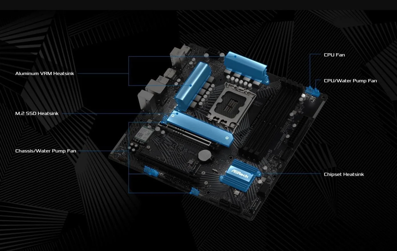 مادربرد ASRock B760M PG Lightning WiFi: پشتیبانی از پردازنده های نسل سیزدهم و دوازدهم Intel Core (LGA1700)، DDR5 7200MHz، PCIe 5.0، WiFi 6E، بلوتوث 5.3، فرم فاکتور ATX