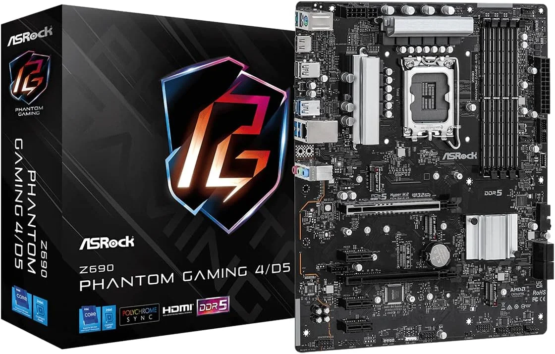 مادربرد ASRock Z690 Phantom Gaming 4/D5 ATX با 4 اسلات DDR5 مادربرد ASRock Z690 Phantom Gaming 4/D5 ATX با 4 اسلات DDR5