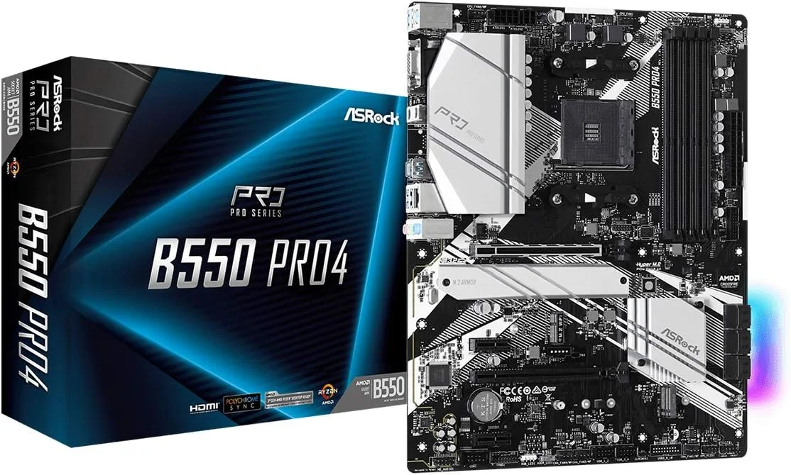 مادربرد Asrock B550 Pro4 از پردازنده های نسل سوم AMD AM4 Ryzen™ / پردازنده های آینده پشتیبانی می کند