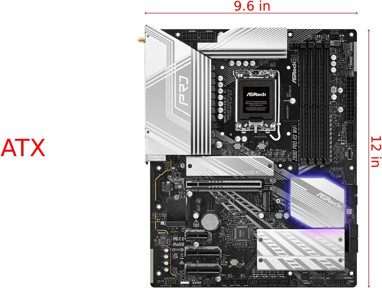 مادربرد ASRock Z890 Pro RS WiFi 6E Intel Core Ultra LGA1851 RL-ILM ATX DDR5 8666 MHz 256 GB Thunderbolt M.2 مادربرد ASRock Z890 Pro RS WiFi 6E Intel Core Ultra LGA1851 RL-ILM ATX DDR5 8666 MHz 256 GB Thunderbolt M.2