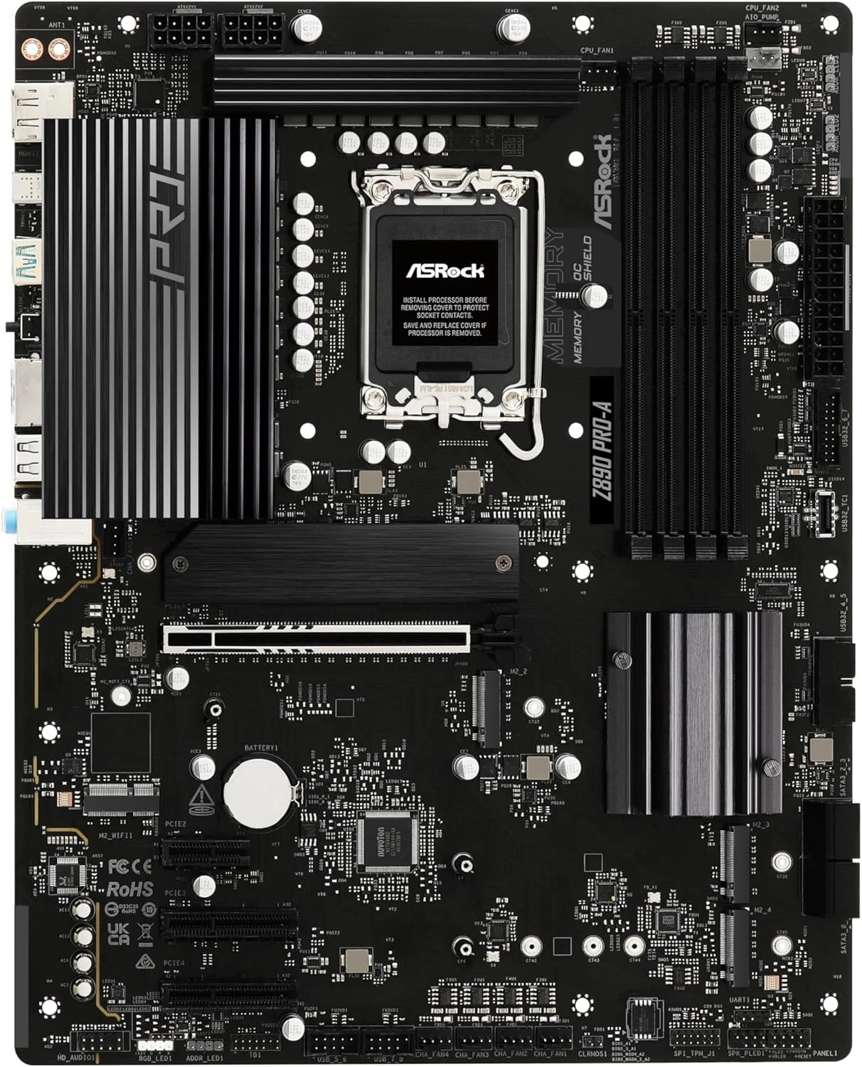 مادربرد ASRock Z890 Pro-A اینتل Core Ultra LGA1851 RL-ILM DDR5 8666 مگاهرتز 256 گیگابایت ATX PCIe 5.0