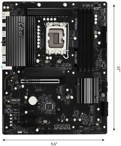 مادربرد ASRock Z890 Pro-A اینتل Core Ultra LGA1851 RL-ILM DDR5 8666 مگاهرتز 256 گیگابایت ATX PCIe 5.0