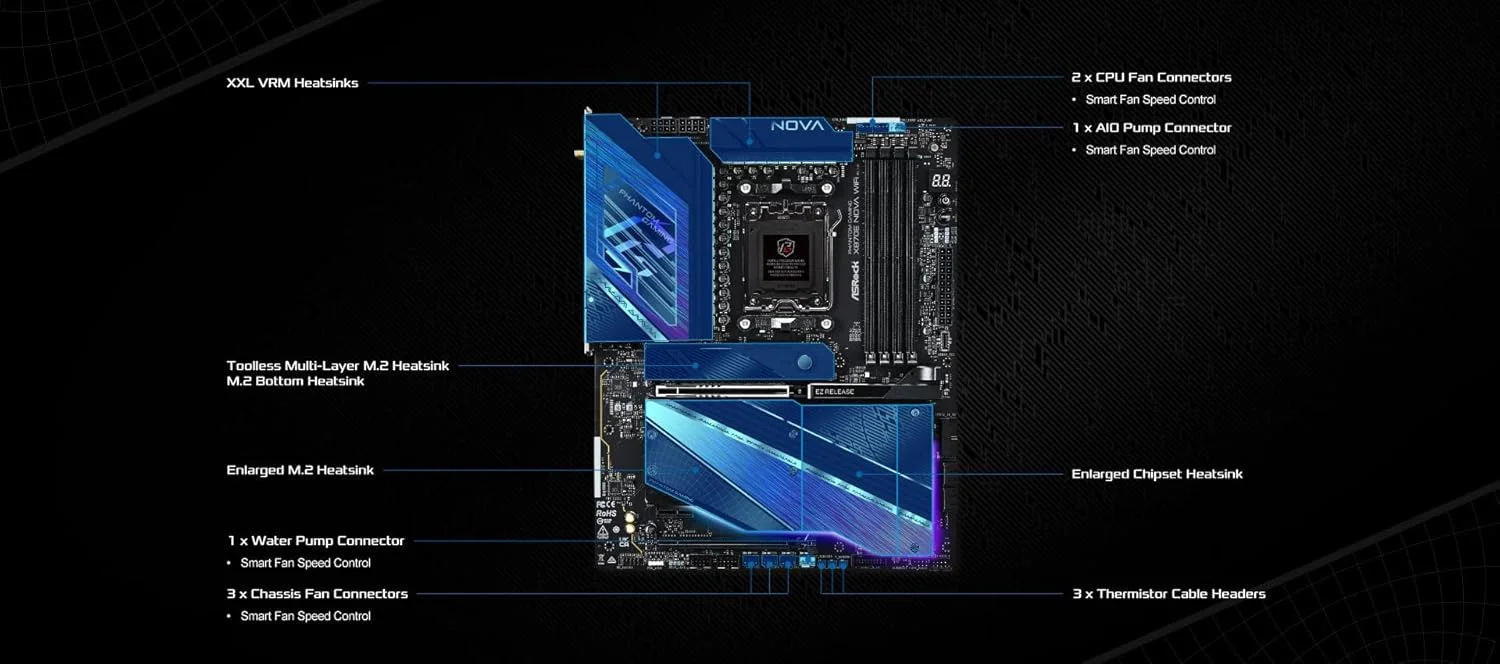 مادربرد ASRock X870E Nova WiFi AM5 ATX DDR5