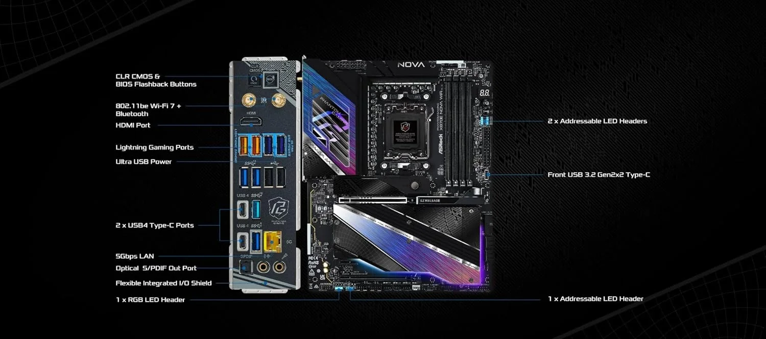 مادربرد ASRock X870E Nova WiFi AM5 ATX DDR5