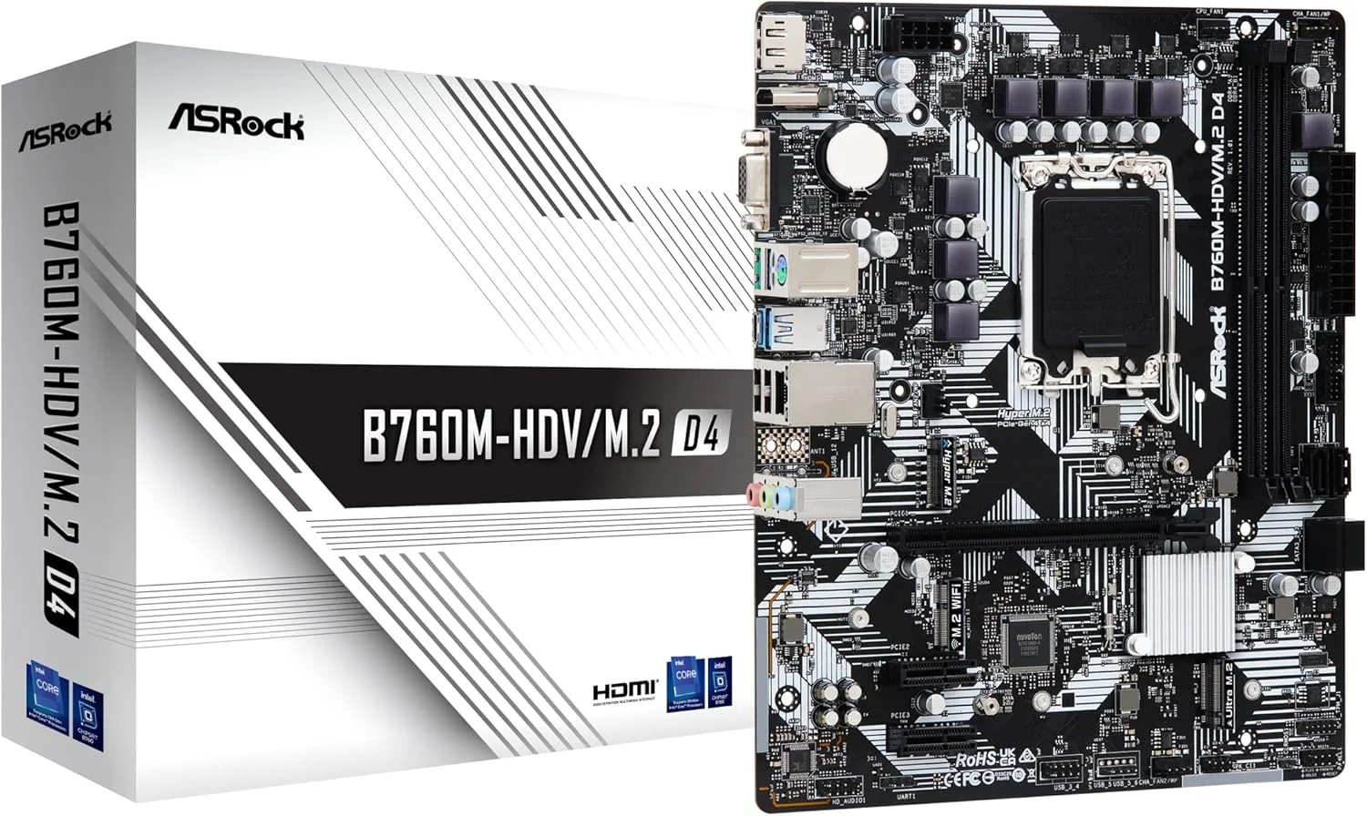 مادربرد ASRock B760M-HDV/M.2 D4 Intel B760 LGA 1700 Micro ATX