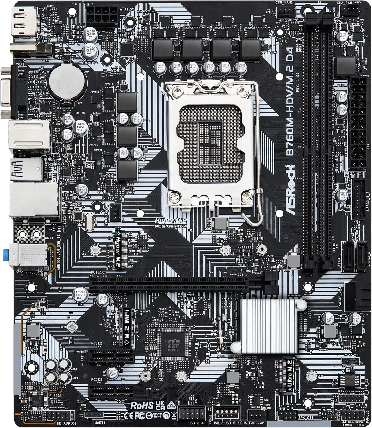 مادربرد ASRock B760M-HDV/M.2 D4 Intel B760 LGA 1700 Micro ATX
