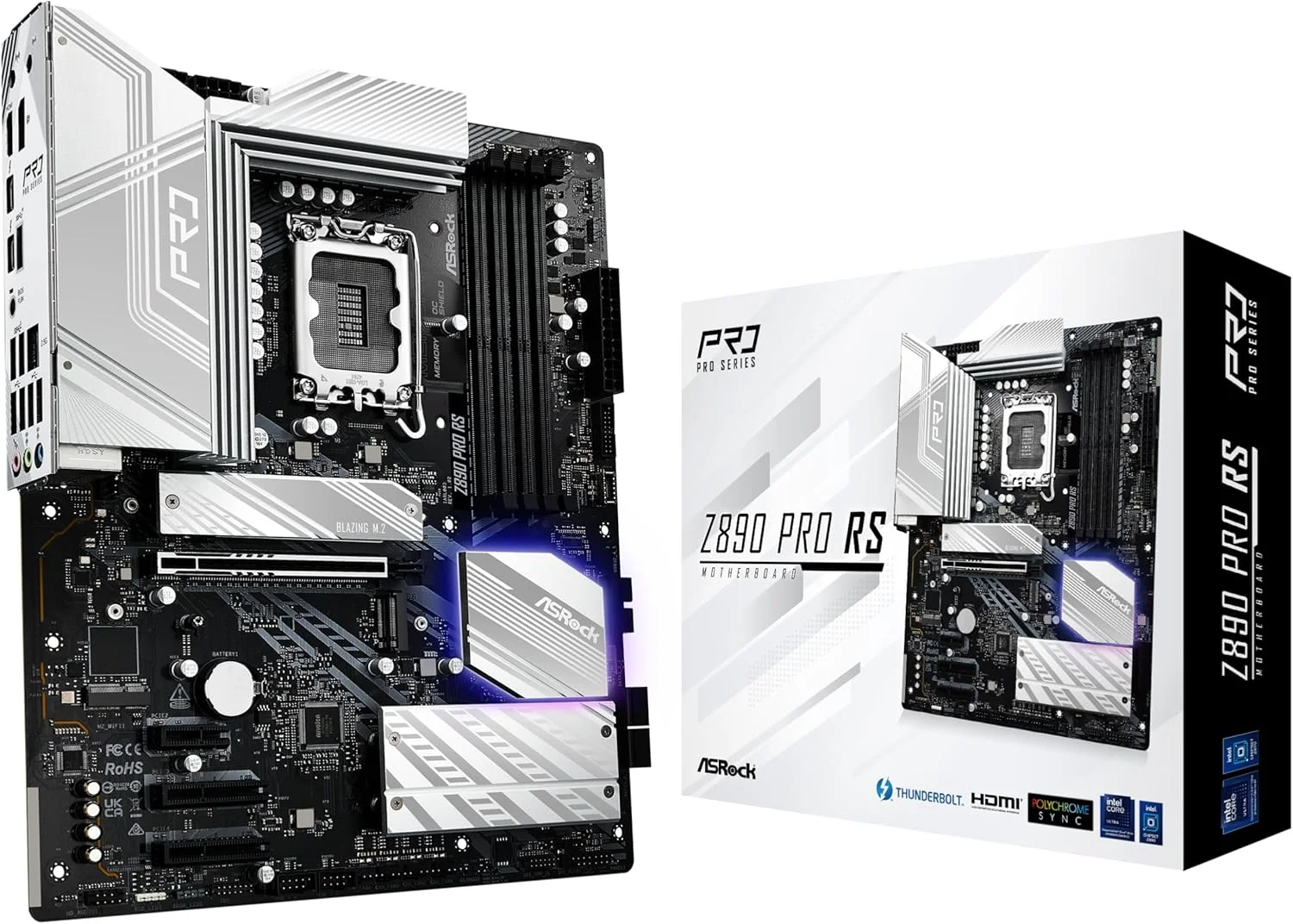مادربرد ASRock Z890 Pro RS سازگار با پردازنده Intel Core Ultra (LGA1851) چیپست Z890 DDR5 ATX