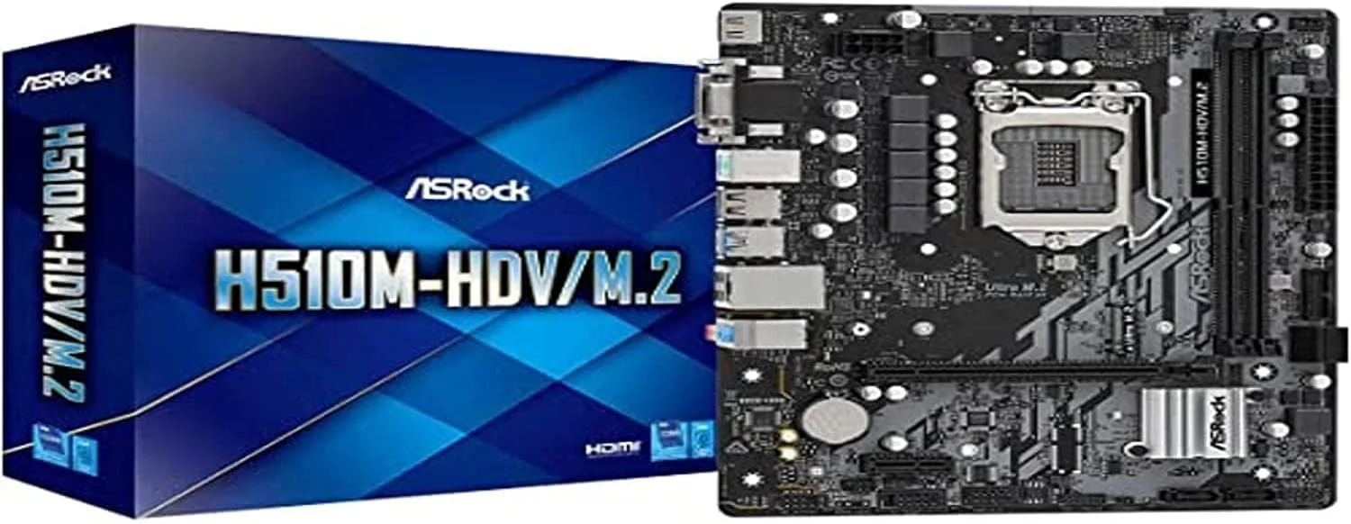 مادربرد ASRock H510M-HDV/M.2 سازگار با پردازنده های نسل دهم و یازدهم اینتل (LGA1200) چیپست H510، MicroATX