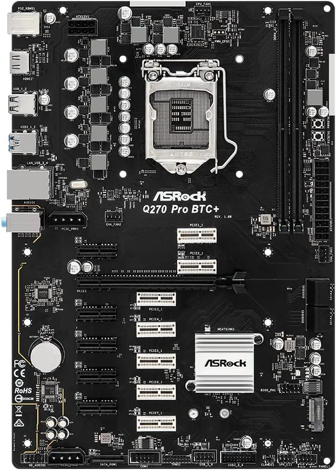 مادربرد ASRock Q270 PRO BTC+ Q270، 2DDR4، 4SATA3، G مادربرد ASRock Q270 PRO BTC+ Q270، 2DDR4، 4SATA3، G