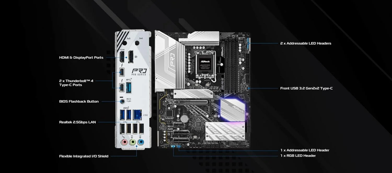 مادربرد ASRock Z890 Pro RS سازگار با پردازنده Intel Core Ultra (LGA1851) چیپست Z890 DDR5 ATX