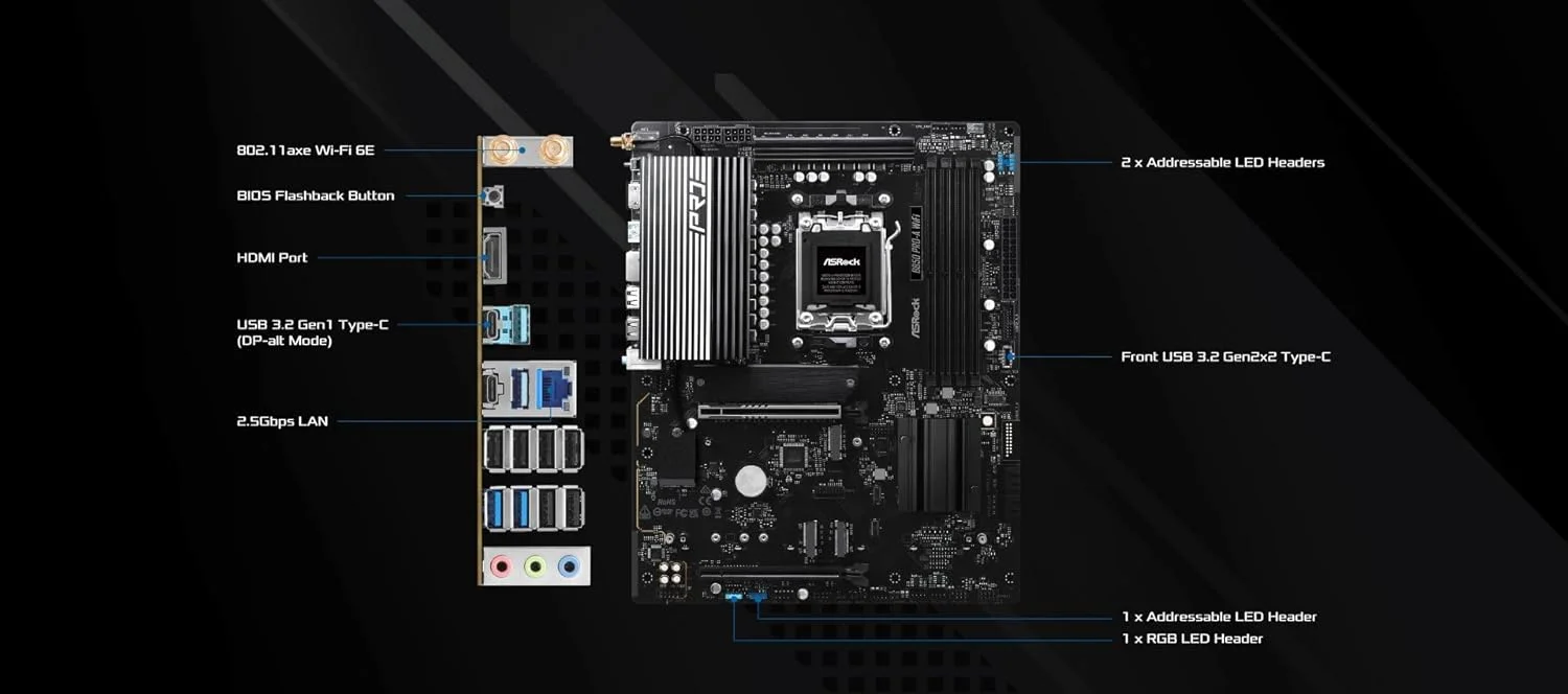 مادربرد ASRock AMD AM5 B850 Pro-A WiFi مادربرد ASRock AMD AM5 B850 Pro-A WiFi