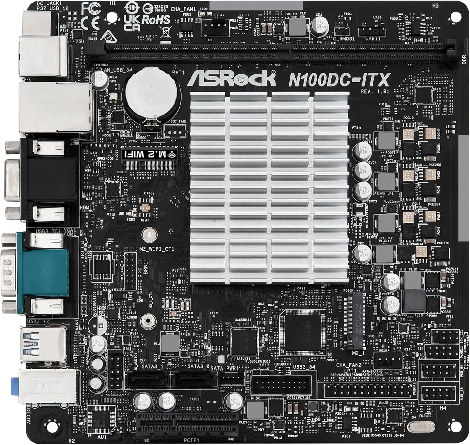 مادربرد ASROCK N100DC-ITX با پردازنده Intel Q-Core N100 مادربرد ASROCK N100DC-ITX با پردازنده Intel Q-Core N100