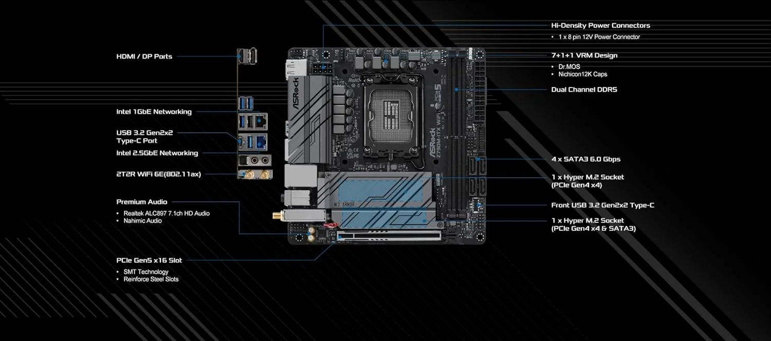 ASRock 1700 ASRock Z790MITX Wifi ASRock 1700 ASRock Z790MITX Wifi