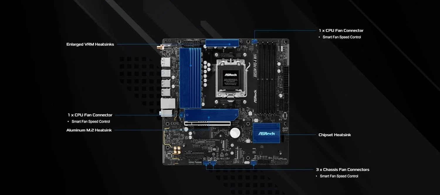 مادربرد ASRock AMD AM5 B850M Pro-A WiFi مادربرد ASRock AMD AM5 B850M Pro-A WiFi