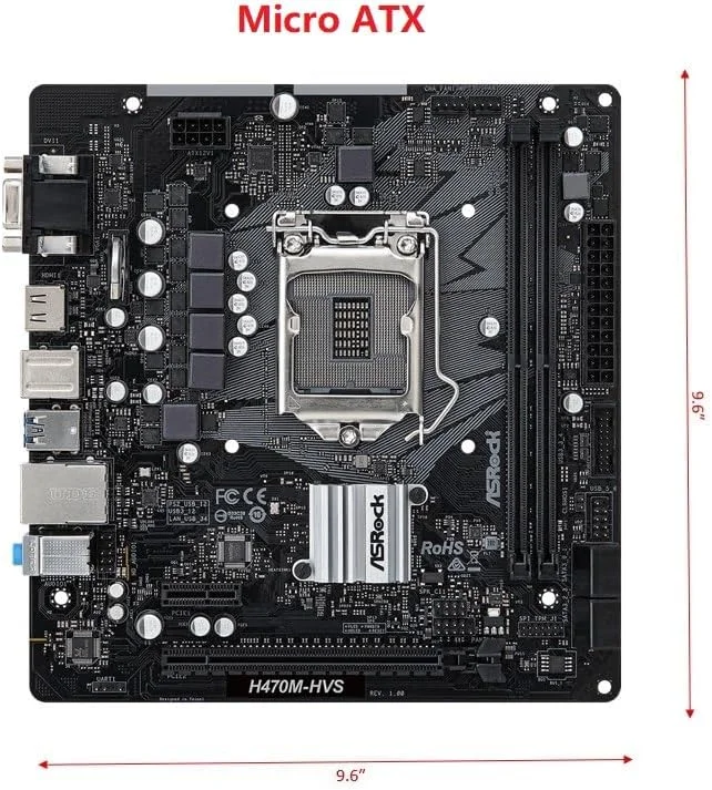 مادربرد ASRock MB Intel 1200 H470M-HVS, 90-MXBG60-A0UAYZ
