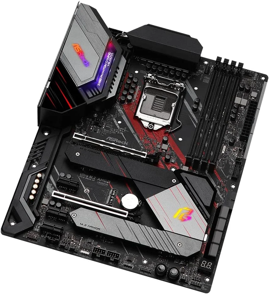 مادربرد ASRock Z490 Phantom Gaming Velocita با پشتیبانی از پردازنده‌های نسل دهم و نسل آینده Intel Core TM، سوکت 1200، مشکی