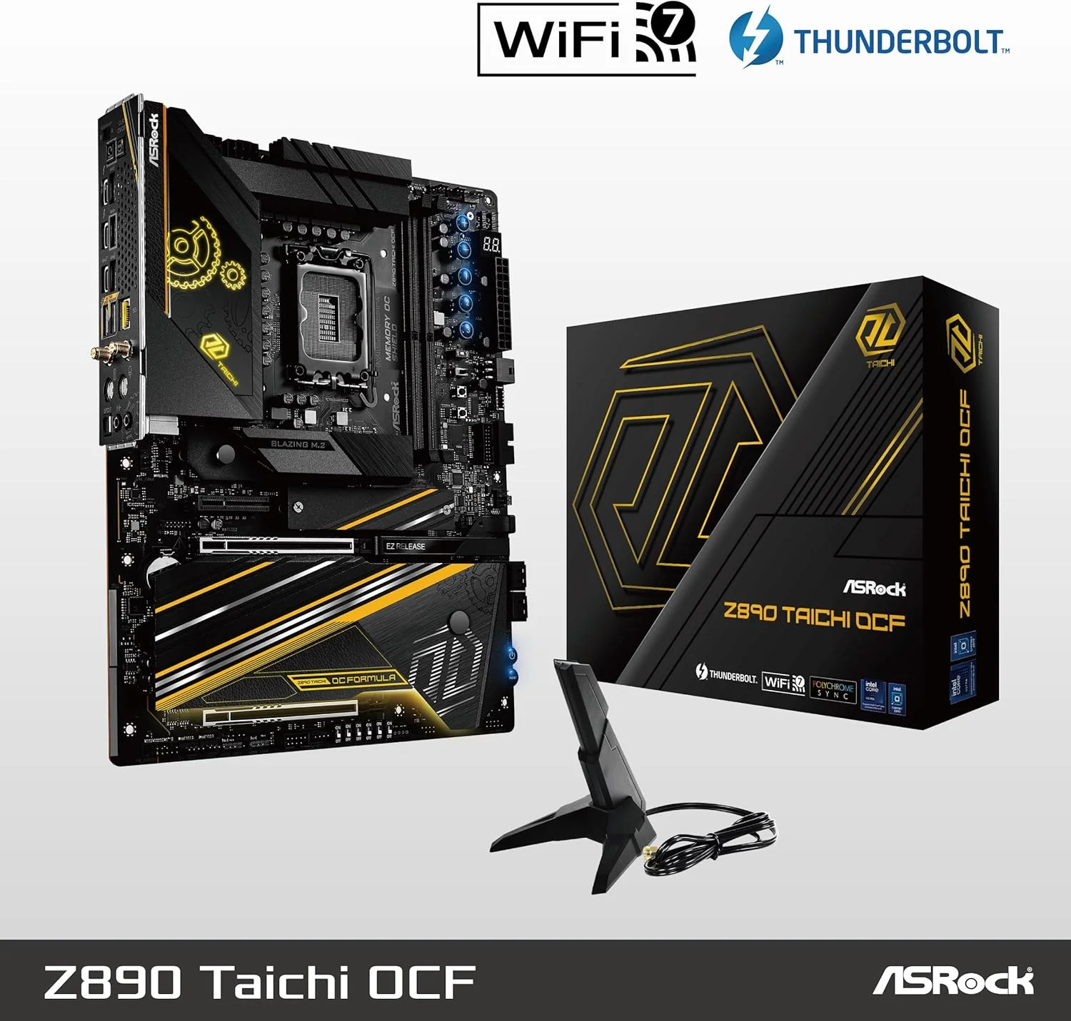 مادربرد ASRock Z890 Taichi OCF Intel Core Ultra LGA1851 RL-ILM ATX DDR5 10133 مگاهرتز 128 گیگابایت WiFi 7 Thunderbolt