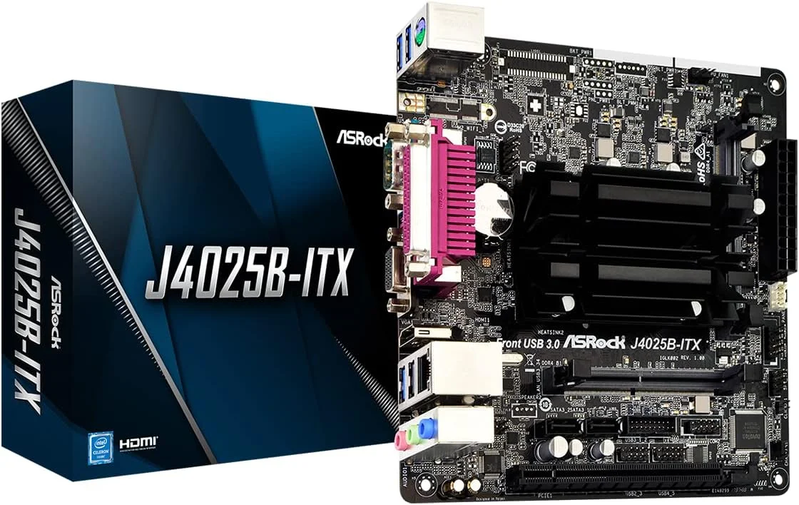 مادربرد ASRock J4025B-ITX با پردازنده دو هسته ای Intel® J4025 (تا 2.9 گیگاهرتز)