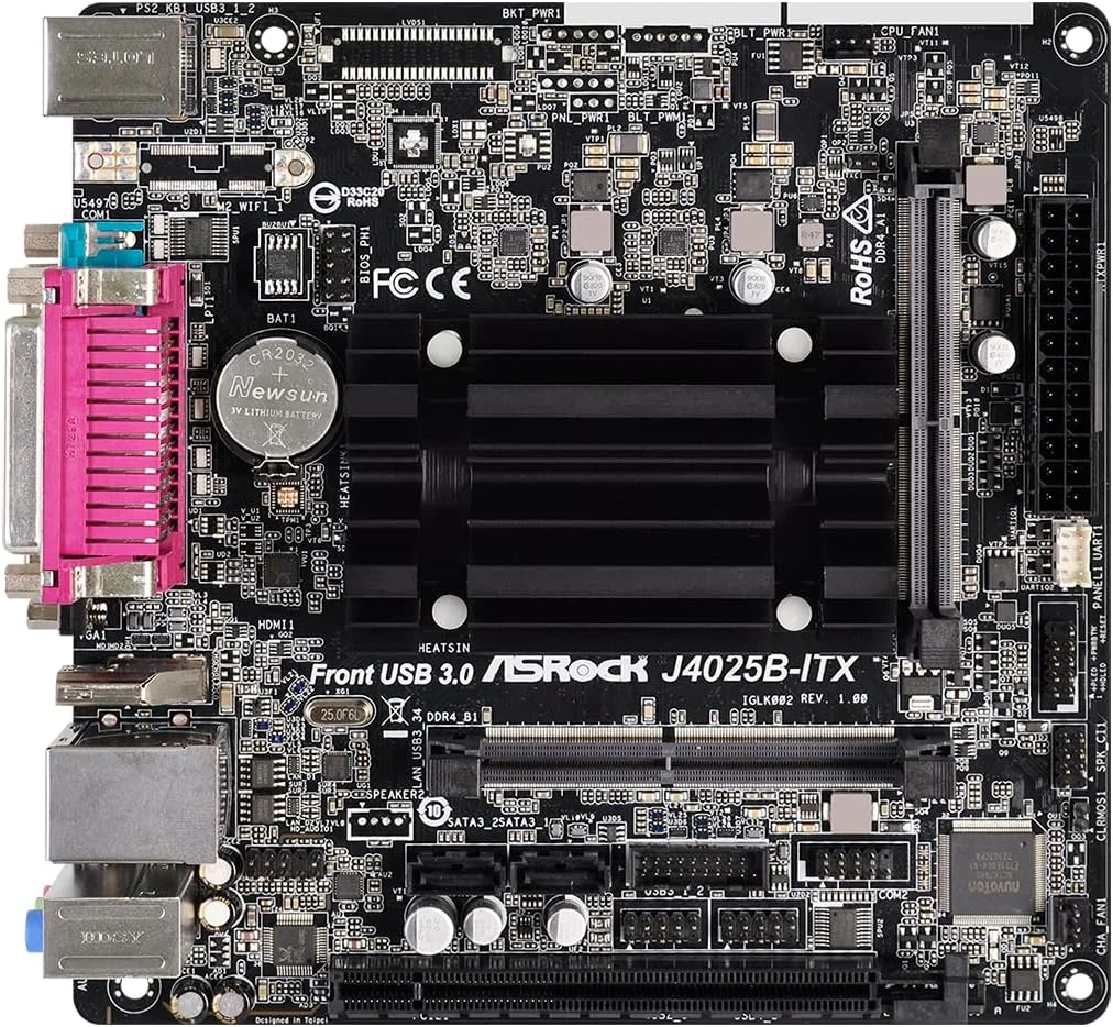 مادربرد ASRock J4025B-ITX با پردازنده دو هسته ای Intel® J4025 (تا 2.9 گیگاهرتز)