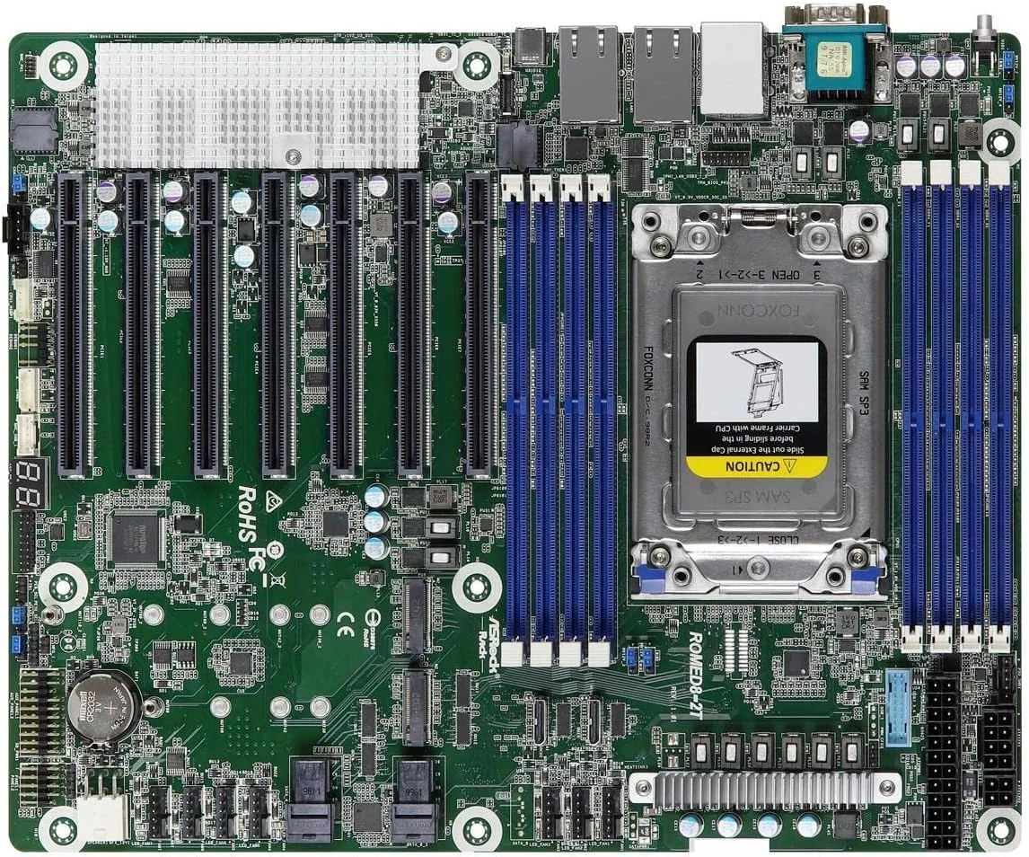 مادربرد ASRock Rack ROMED8-2T تک سوکت SP3 LGA 4094/ DDR4/ SATA3&USB3.1/ V&2GbE/ ATX