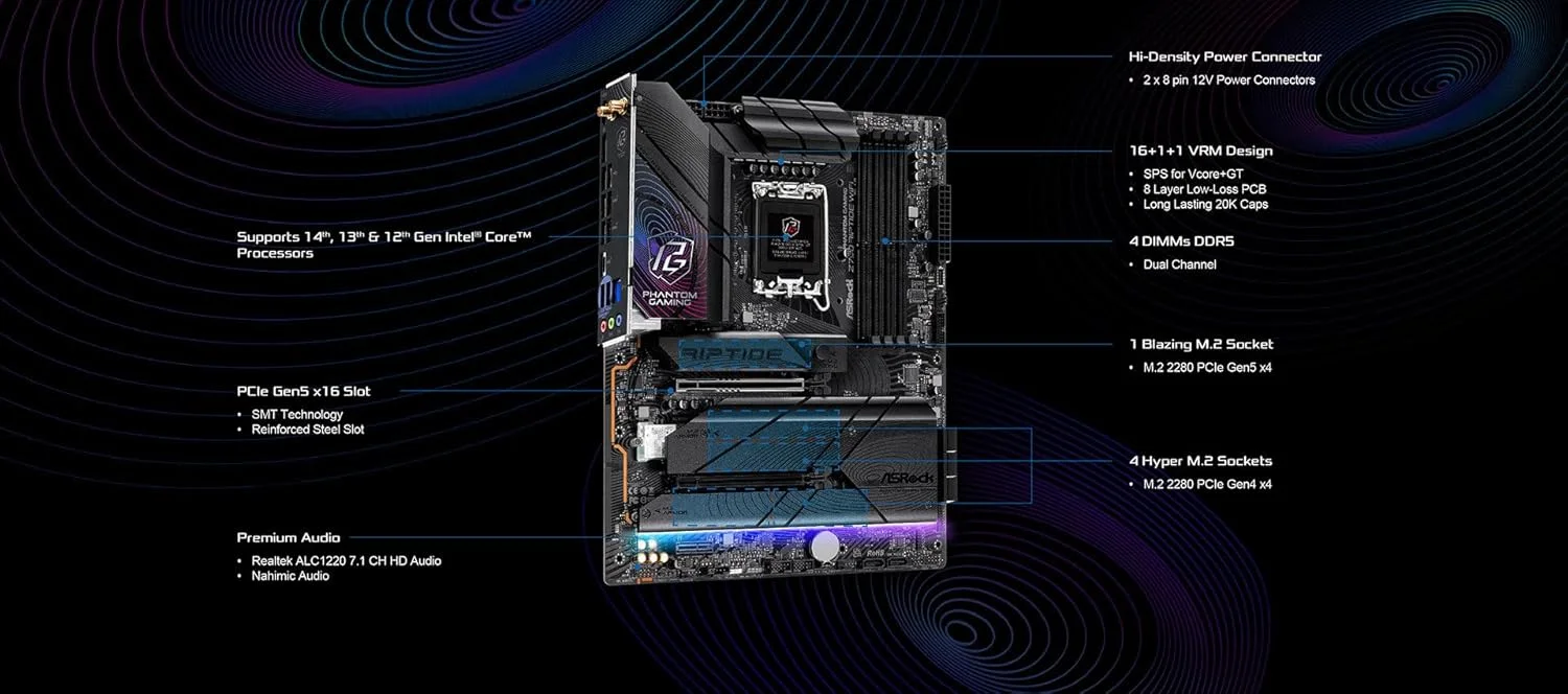 مادربرد ASRock MB Intel 1700 Z790 Riptide WiFi