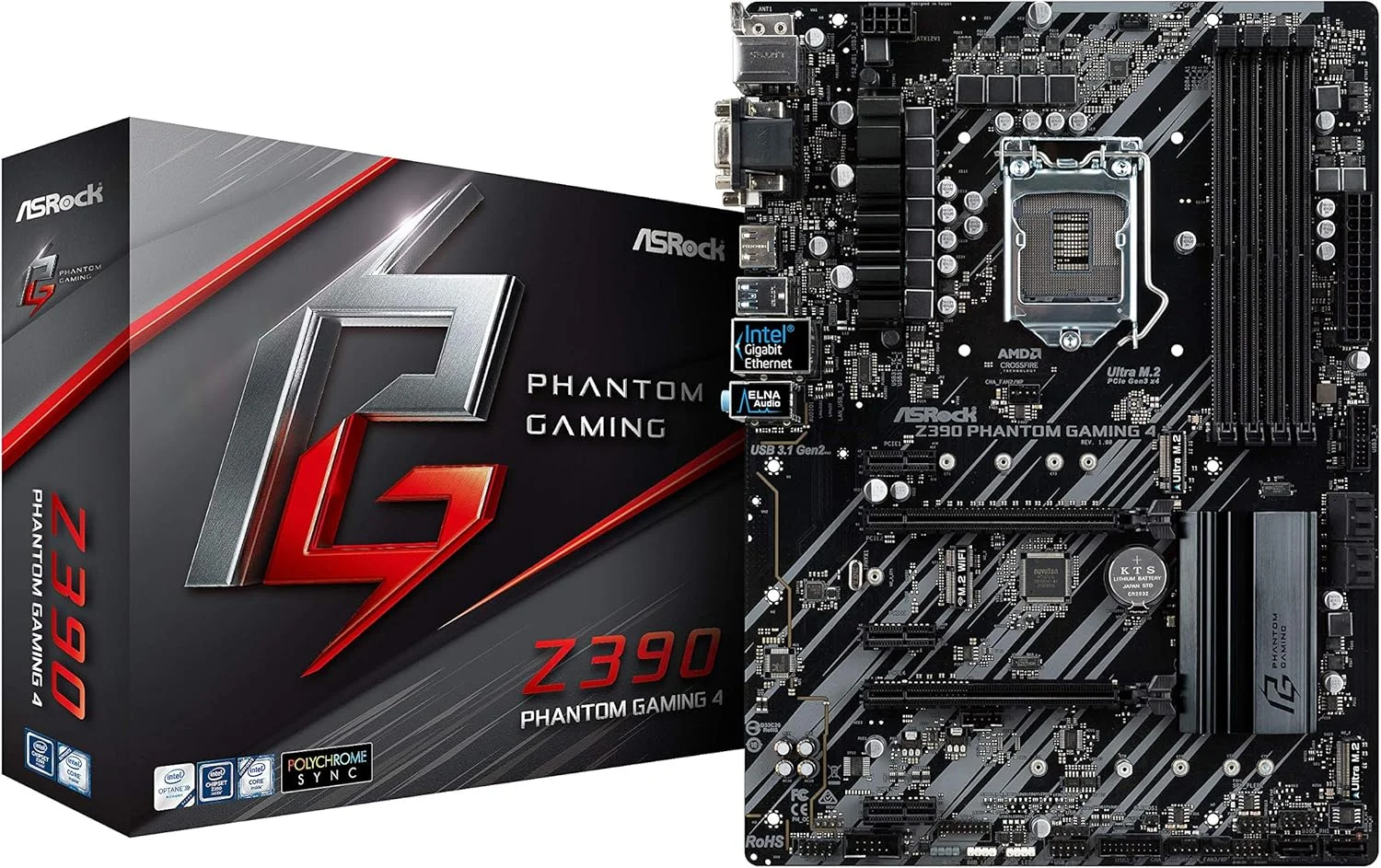 ASRock 90-MXB8X0-A0UAYZ محصول جدید، مادربرد ASRock Z390 Phantom Gaming 4، Intel Z390 - سوکت 1151 مشکی