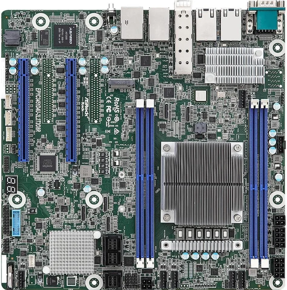 مادربرد سرور Micro-ATX مدل AsRock Rack EPYC3451D4U-2L2T2O8R، پردازنده AMD EPYC™ Embedded 3451، سوکت SP4