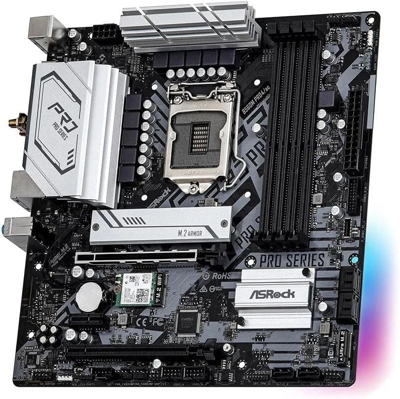 مادربرد ایسراک B560M PRO4/AC با سوکت INTEL 1200 برای پردازنده های نسل دهم و یازدهم اینتل مادربرد ایسراک B560M PRO4/AC با سوکت INTEL 1200 برای پردازنده های نسل دهم و یازدهم اینتل