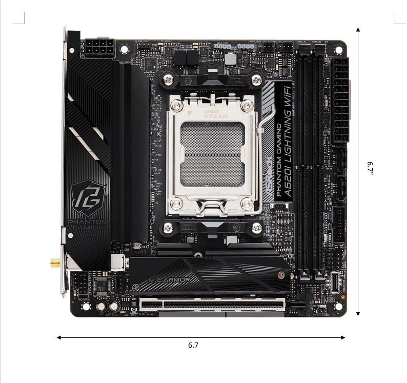 مادربرد ASRock A620I Lightning WiFi DDR5 AM5 مادربرد ASRock A620I Lightning WiFi DDR5 AM5