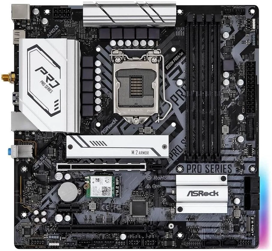 مادربرد ایسراک B560M PRO4/AC با سوکت INTEL 1200 برای پردازنده های نسل دهم و یازدهم اینتل مادربرد ایسراک B560M PRO4/AC با سوکت INTEL 1200 برای پردازنده های نسل دهم و یازدهم اینتل