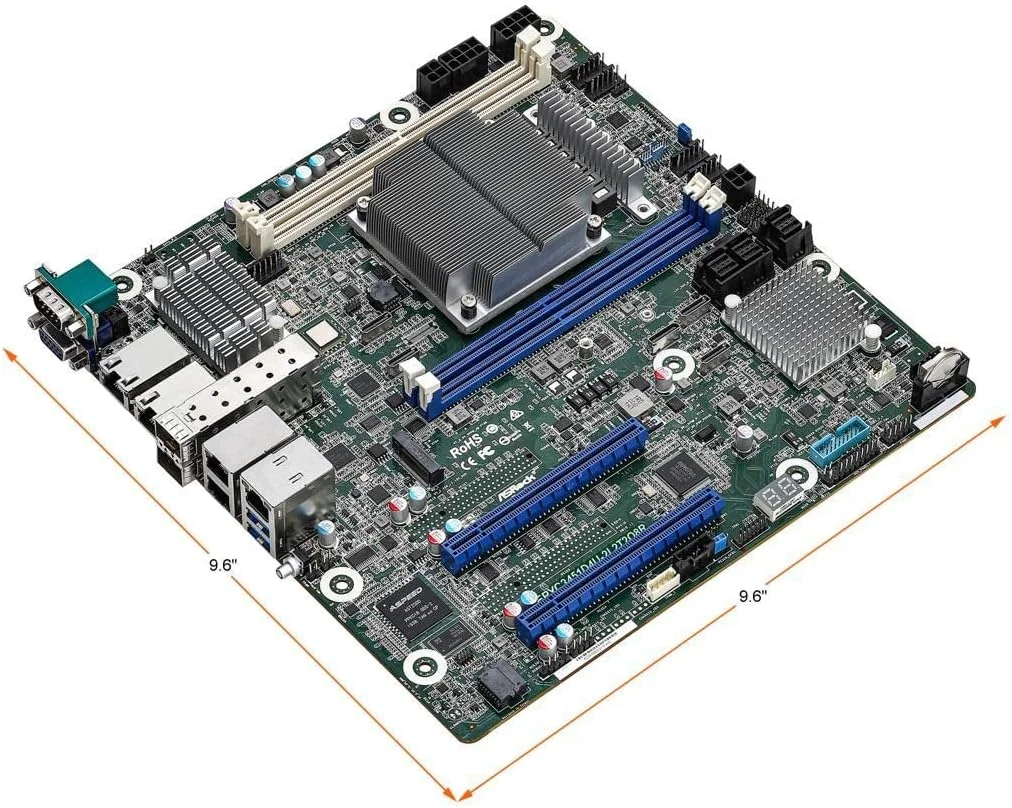 مادربرد سرور Micro-ATX مدل AsRock Rack EPYC3451D4U-2L2T2O8R، پردازنده AMD EPYC™ Embedded 3451، سوکت SP4