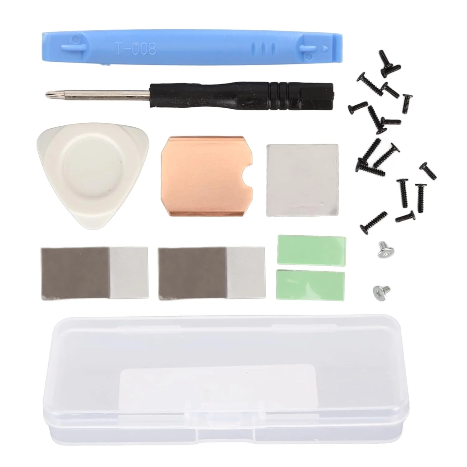 هیت سینک SSD مسی Bewinner Steam Deck، هیت سینک مسی M.2 2230 NVME SSD به همراه خمیر حرارتی خنک کننده، ابزار باز کردن درب پشتی، پیچ گوشتی و کیت تعمیرات