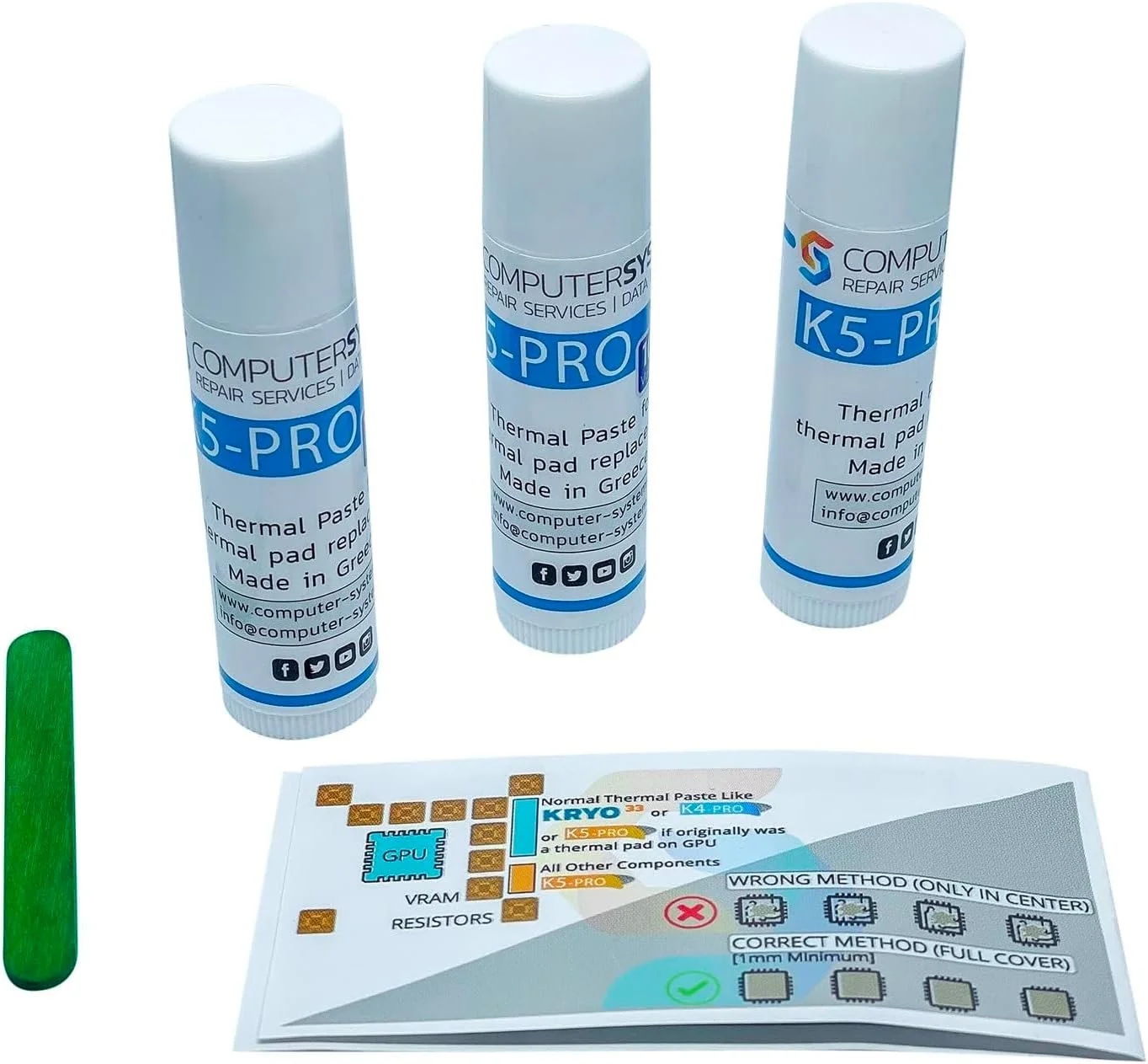 خمیر حرارتی ویسکوز Computer-Systems K5 PRO 30g (3X10g) برای جایگزینی پد حرارتی، 11 سانتی متر، خمیر حرارتی، سازگار با کنسول بازی، دسکتاپ، لپ تاپ