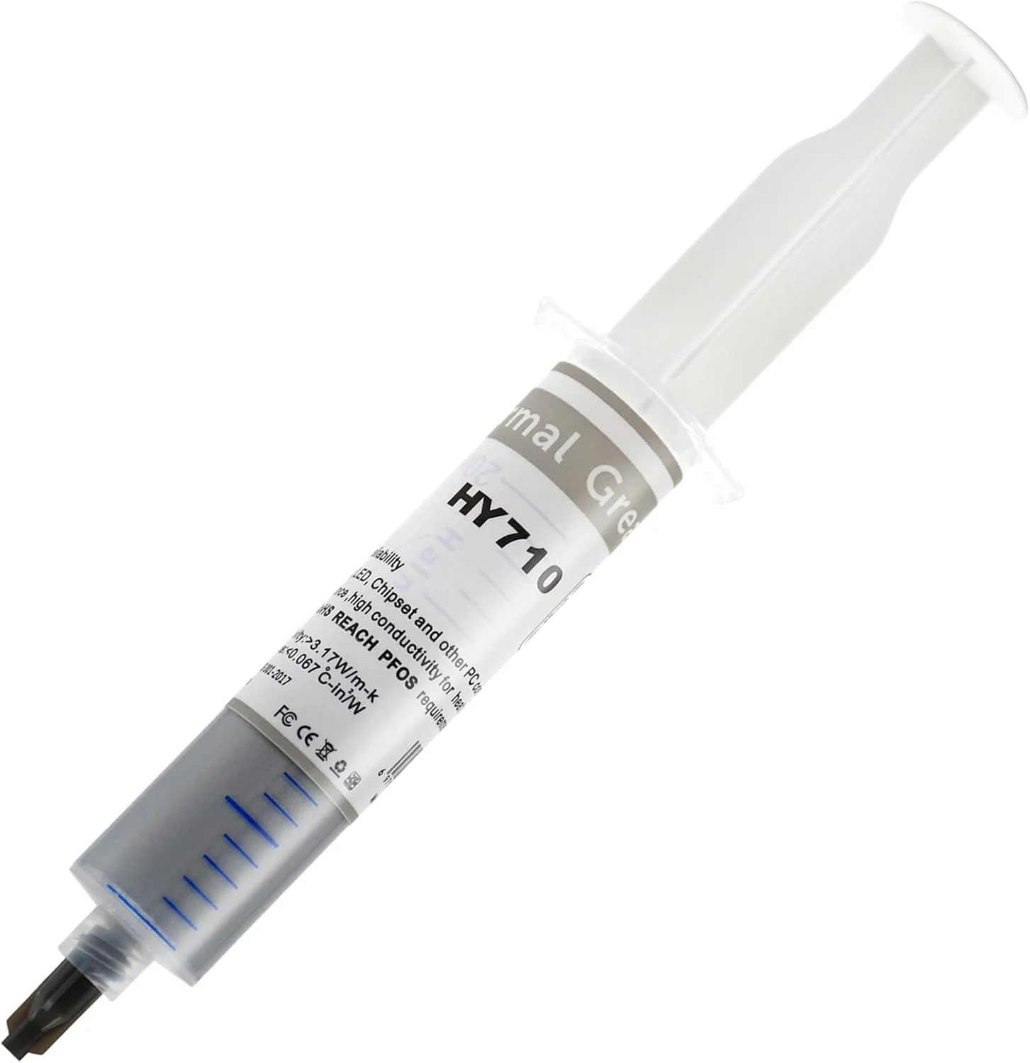 خمیر حرارتی، 2 عدد 20 گرمی HY710 3.17 W/MK، خمیر حرارتی با کارایی بالا، گریس سیلیکونی نقره ای هیت سینک برای پردازنده، کامپیوتر، PS4، همه کولرها