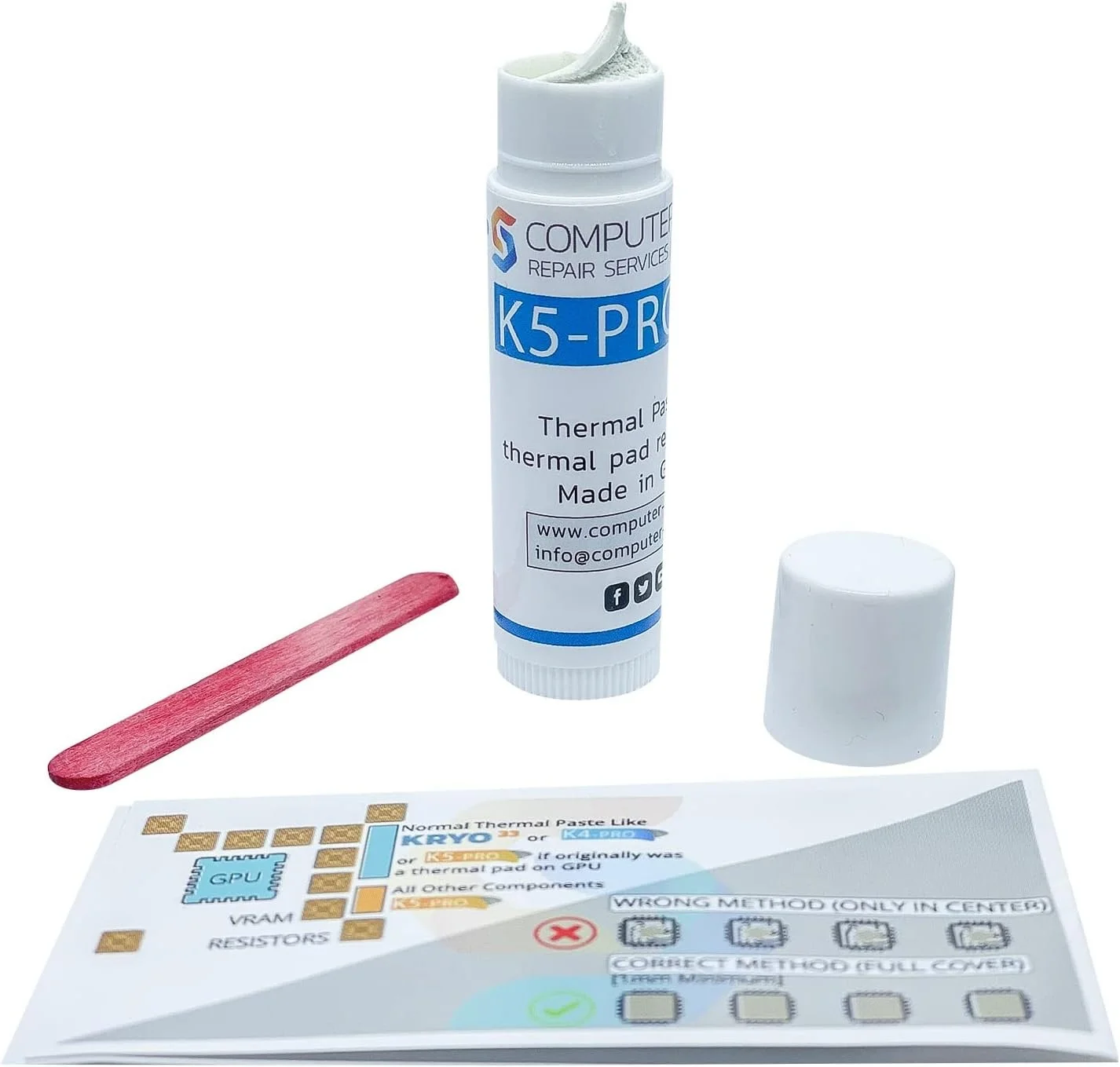 خمیر حرارتی غلیظ K5 PRO 10 گرمی - سازگار با اپل آی‌مک، ایسوس راگ، ایسر نیترو، لپ‌تاپ‌های MSI، RTX 3080، 2080TI، 3090، PS4، نینتندو سوییچ، ایکس‌باکس