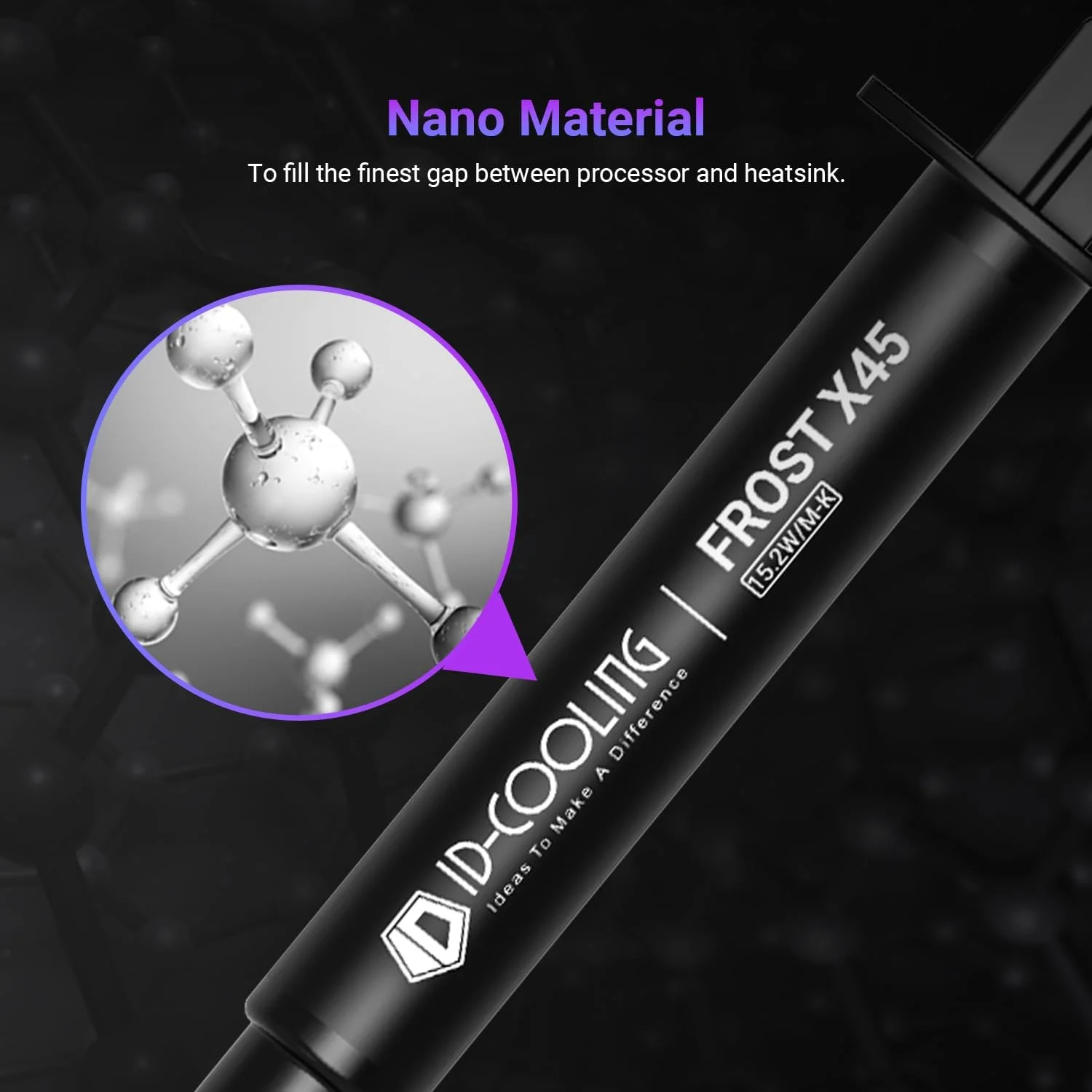 خمیر حرارتی ID-COOLING Frost X45 2g برای پردازنده های CPU، رسانایی حرارتی بالا، ماندگاری طولانی، استفاده ایمن، غیر رسانا