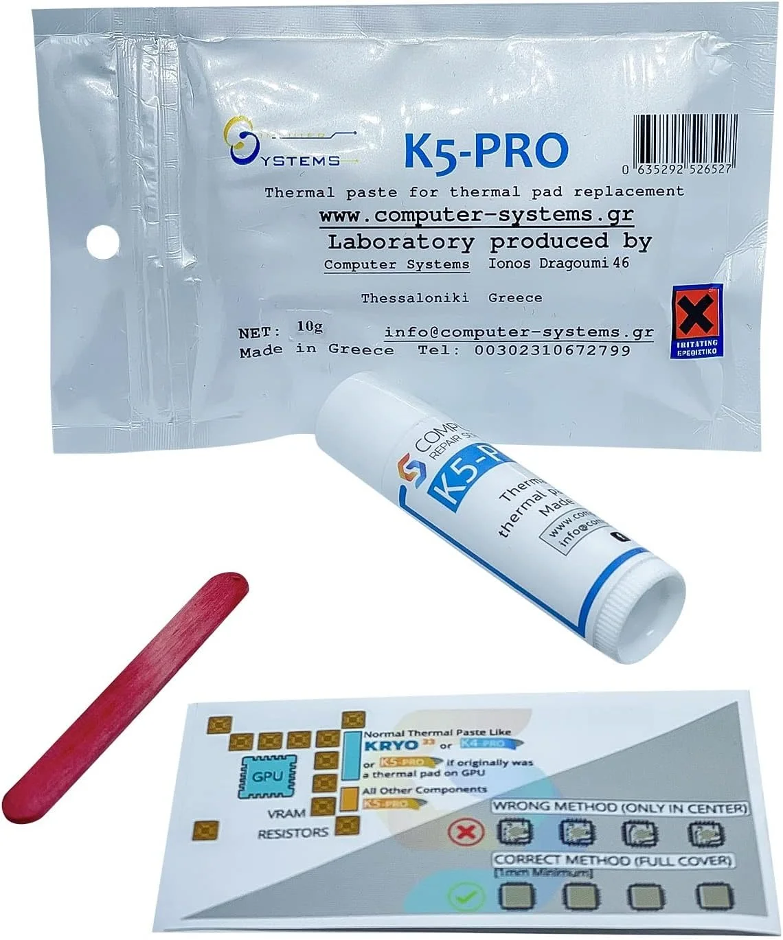 خمیر حرارتی غلیظ K5 PRO 10 گرمی - سازگار با اپل آی‌مک، ایسوس راگ، ایسر نیترو، لپ‌تاپ‌های MSI، RTX 3080، 2080TI، 3090، PS4، نینتندو سوییچ، ایکس‌باکس