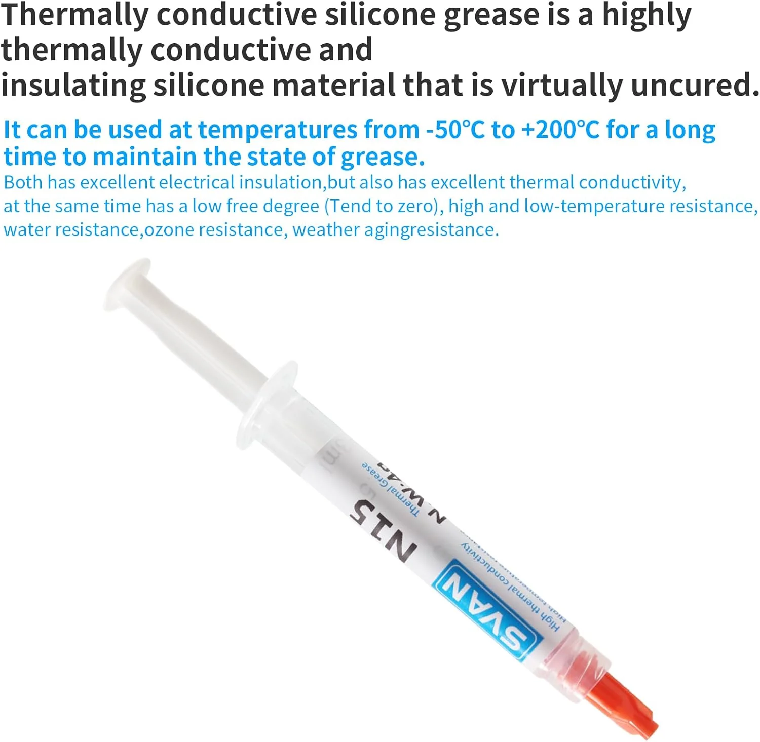 دو عدد خمیر نیترید بور ابزار ضروری لوازم جانبی پرینتر سه بعدی بهبود هدایت حرارتی: 2x4cc/2x4g گریس سیلیکونی حرارتی حفظ دمای پایدار برای هیت بریک پرینت سه بعدی