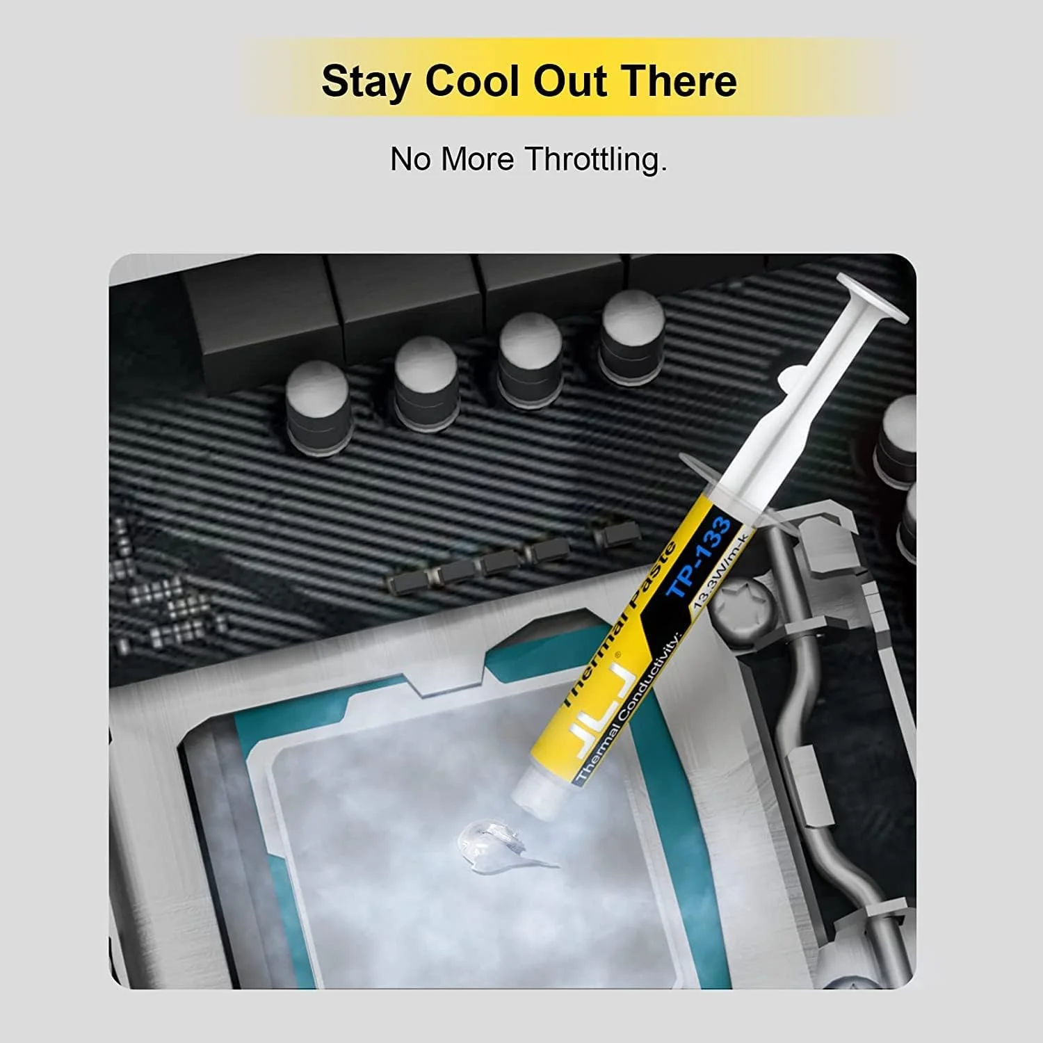 خمیر حرارتی JLJ، خمیر سیلیکون 6 گرمی هیت سینک برای IC/پردازنده/CPU/همه خنک کننده ها، عملکرد بالا بر پایه کربن