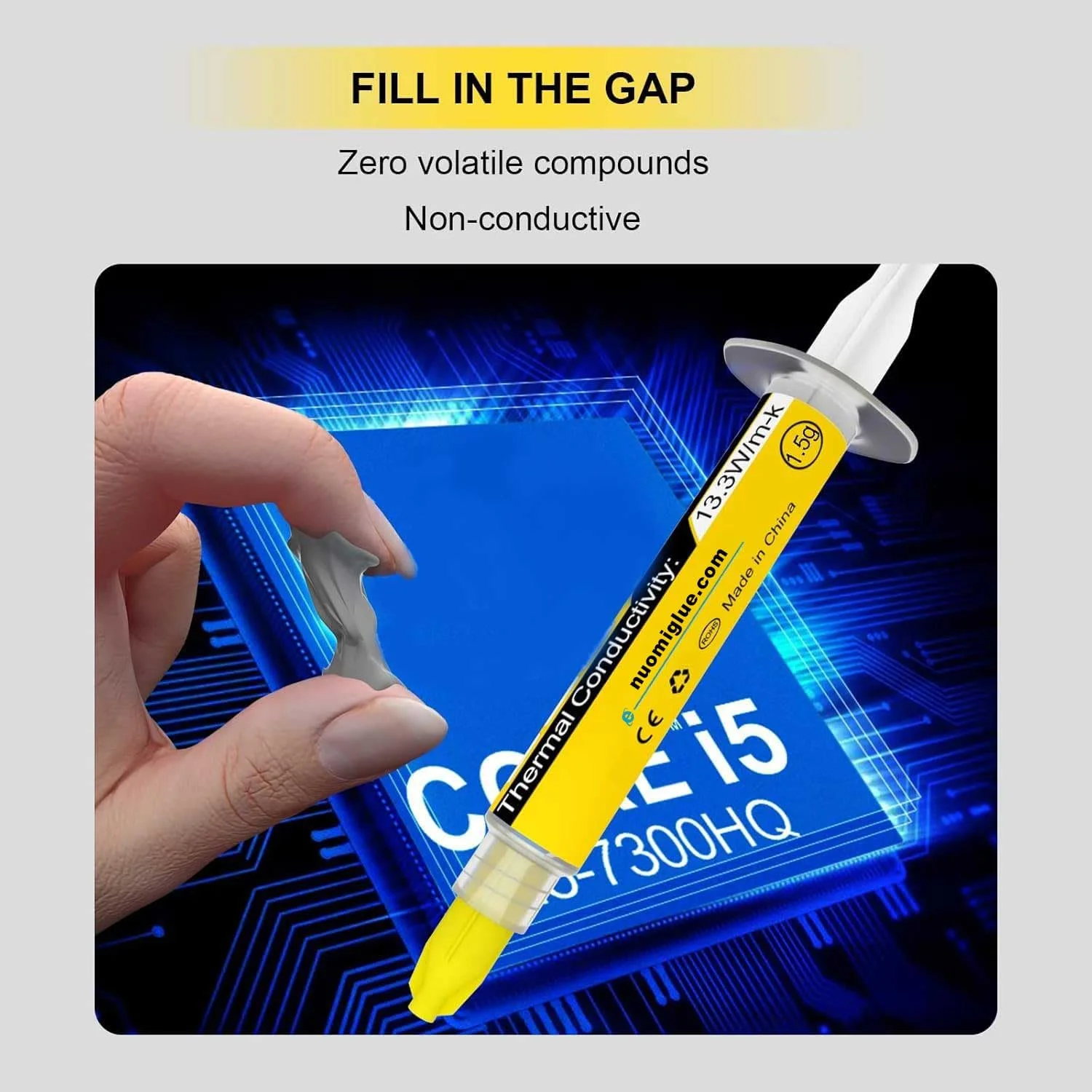 خمیر حرارتی 1.5 گرمی برای CPU، خمیر سیلیکونی، خمیر CPU با عملکرد بالا برای هیت سینک