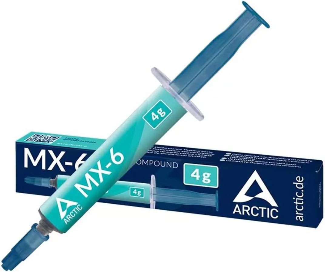 MX-6 (4 گرم) - خمیر حرارتی عملکرد نهایی برای پردازنده، کنسول ها، کارت گرافیک، لپ تاپ، رسانایی حرارتی بسیار بالا، خمیر حرارتی کارت گرافیک، غیر رسانا (MX-6 (4 گرم))