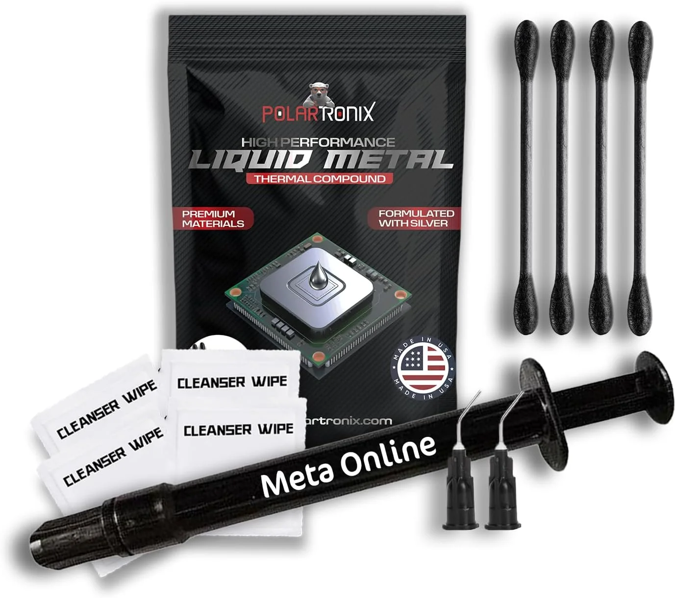 خمیر حرارتی فلز مایع 5 گرمی - 130 W/m'K - بالاترین رسانایی حرارتی - ساخت ایالات متحده آمریکا - عالی برای PS5، CPU، GPU - بسته بندی سازگار با محیط زیست 5 گرمی - آماده استفاده