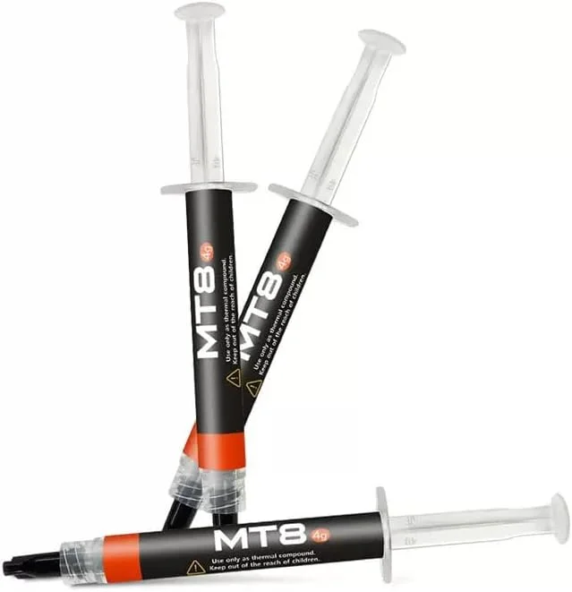 خمیر حرارتی پردازنده MT8: خمیر ترکیبی حرارتی با عملکرد بالا، خمیر هیت سینک، گریس حرارتی با امپدانس حرارتی فوق العاده پایین برای خنک کننده های CPU/PS4/PS5/PC/GPU/Xbox