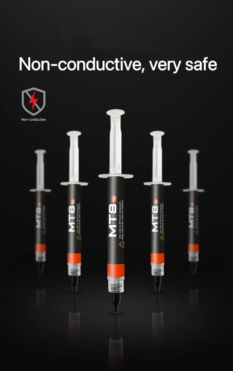 خمیر حرارتی پردازنده MT8: خمیر ترکیبی حرارتی با عملکرد بالا، خمیر هیت سینک، گریس حرارتی با امپدانس حرارتی فوق العاده پایین برای خنک کننده های CPU/PS4/PS5/PC/GPU/Xbox