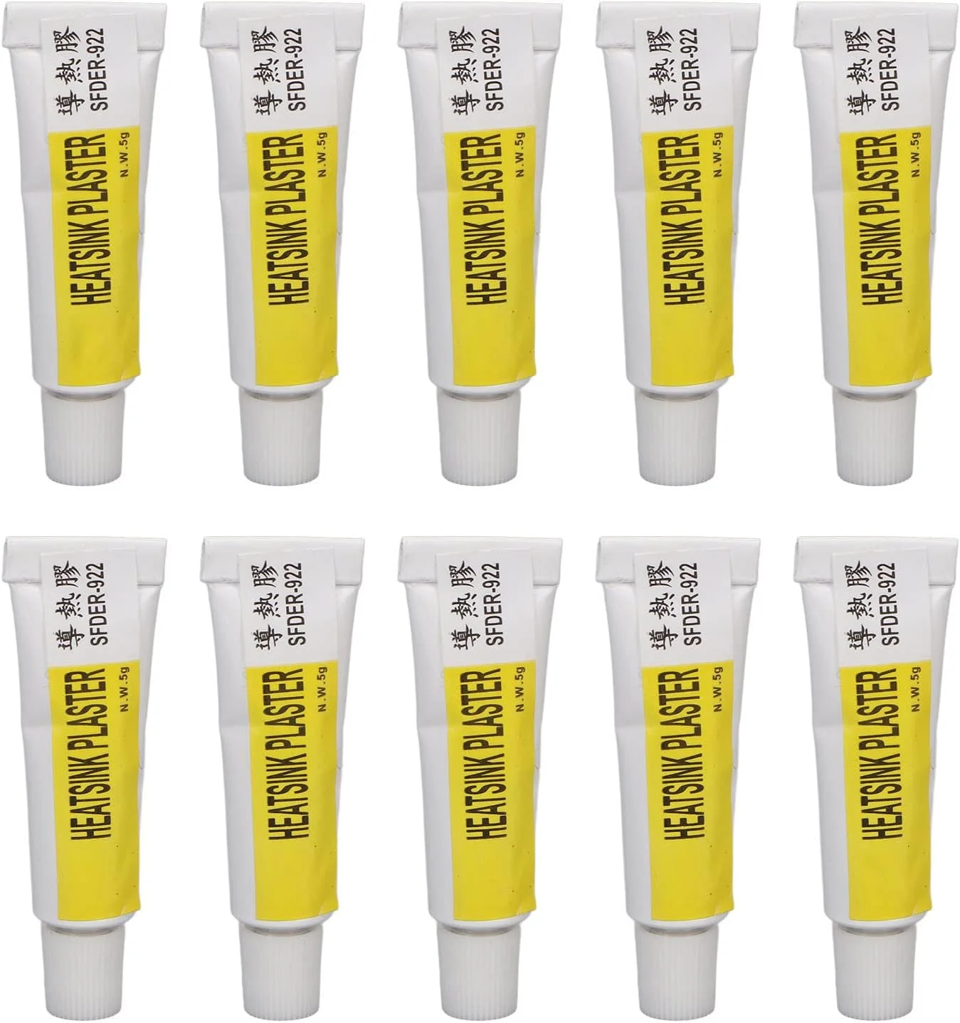 پک 10 عددی خمیر حرارتی 5 گرمی با چسبندگی قوی - چسب هیت سینک غیر رسانا برای پردازنده ها، کارت گرافیک ها، ال ای دی ها